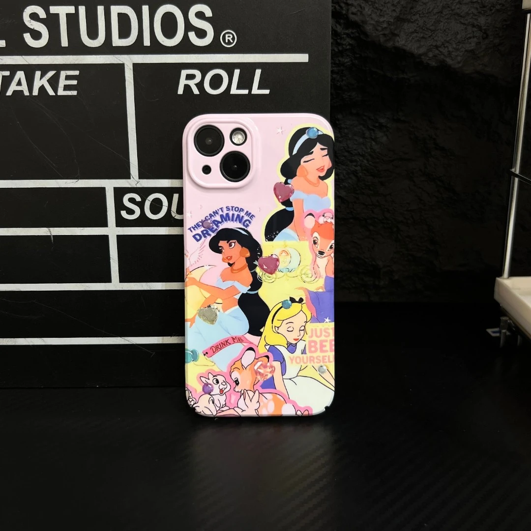 适用苹果14华为荣耀oppo公主精孔全包ins风菲林硬壳手机保护壳MY