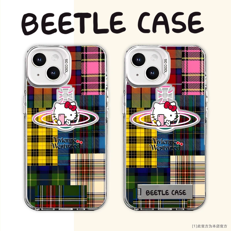 BEETLE CASE适用苹果15华为小米14创意kitty复古彩银全包手机壳MC