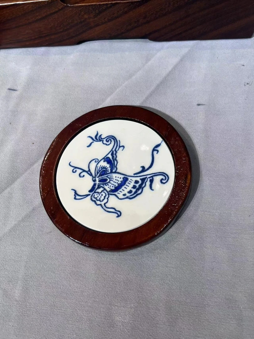 【贝尔】手工瓷绘实木23*23CM锅垫