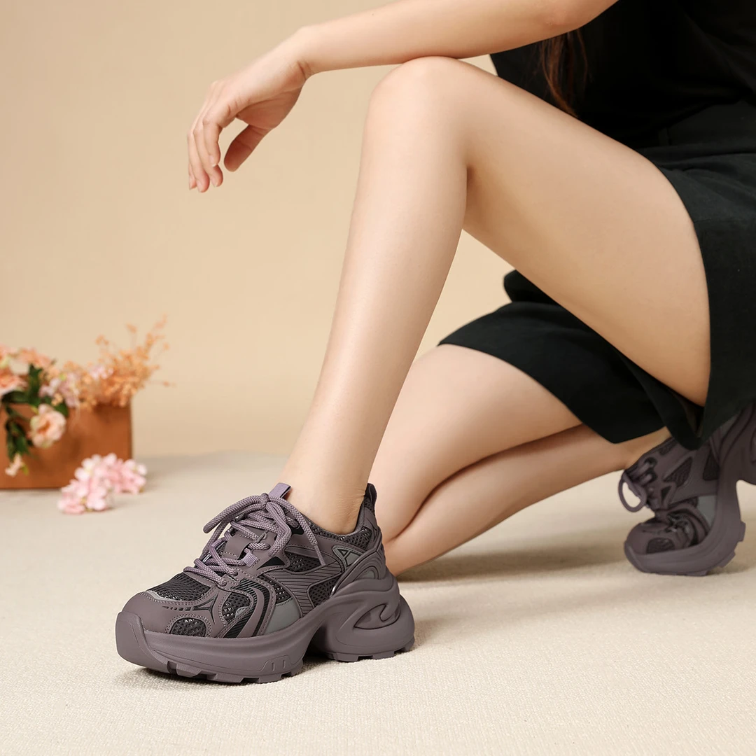 沙驰 百搭老爹鞋超轻厚底休闲运动鞋透气舒适休闲鞋