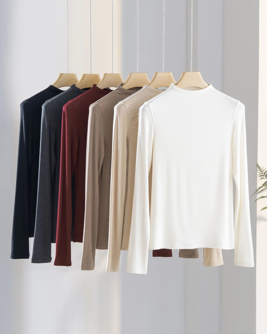 EP羊绒蚕丝肌底衣打底衫第2层皮肤般修身气质半高领长袖T恤JC6666