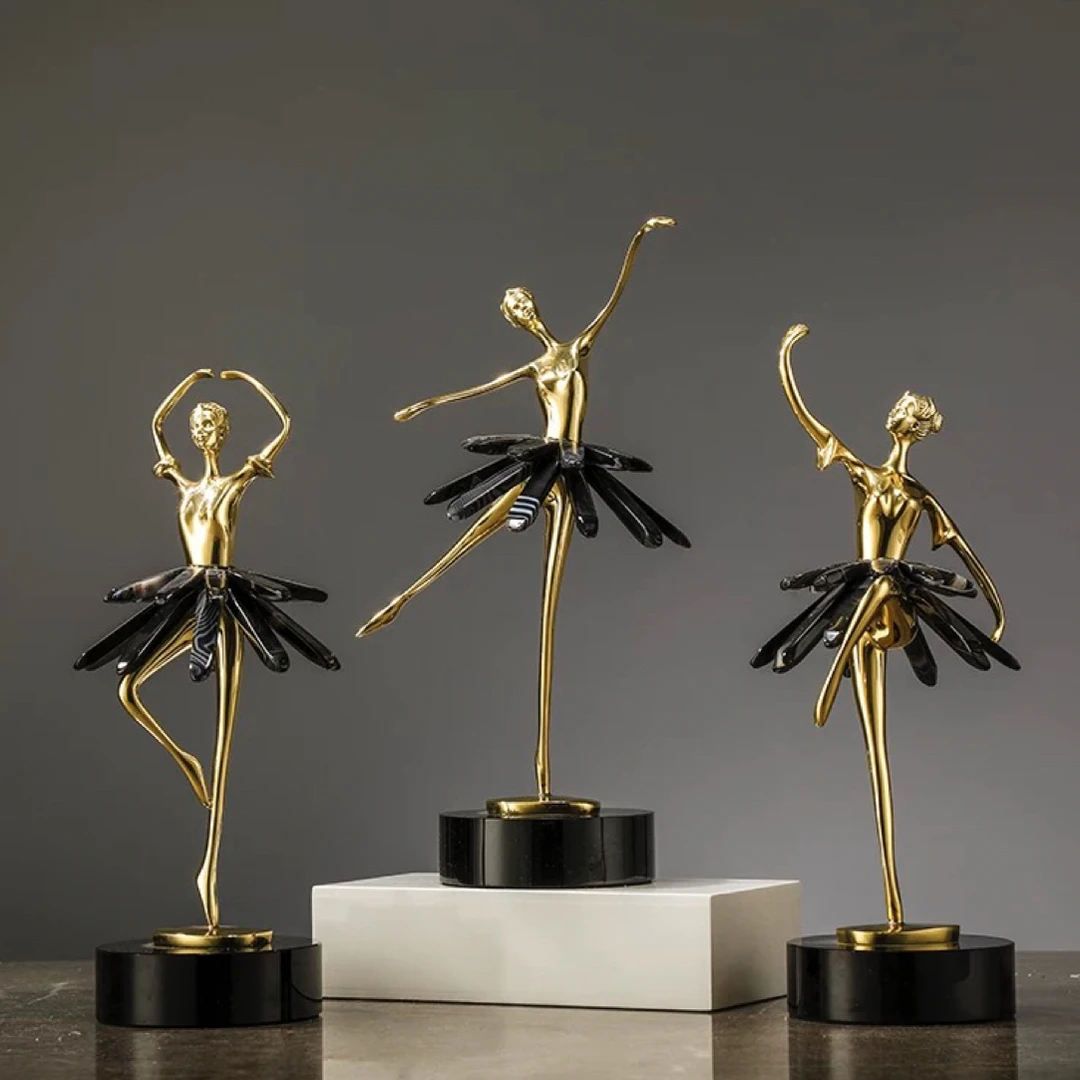 客厅玄关酒柜软装饰品样板房家居创意欧式电视柜芭蕾舞蹈女孩摆件