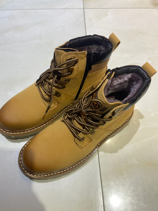 88802-1冬季潮流男款马丁靴纯牛皮内里羊羔毛加厚保暖英伦风男鞋