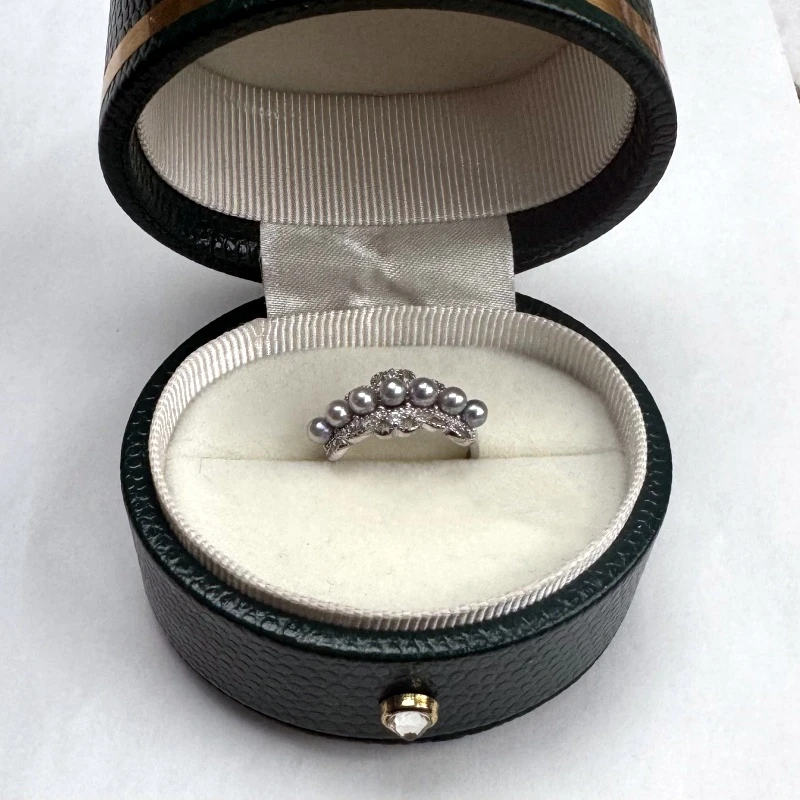 S925海水真多麻戒指（珠子微瑕）