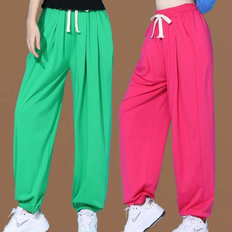 广场舞服装新款套装春夏运动表演练功服灯笼裤团体操曳步舞
