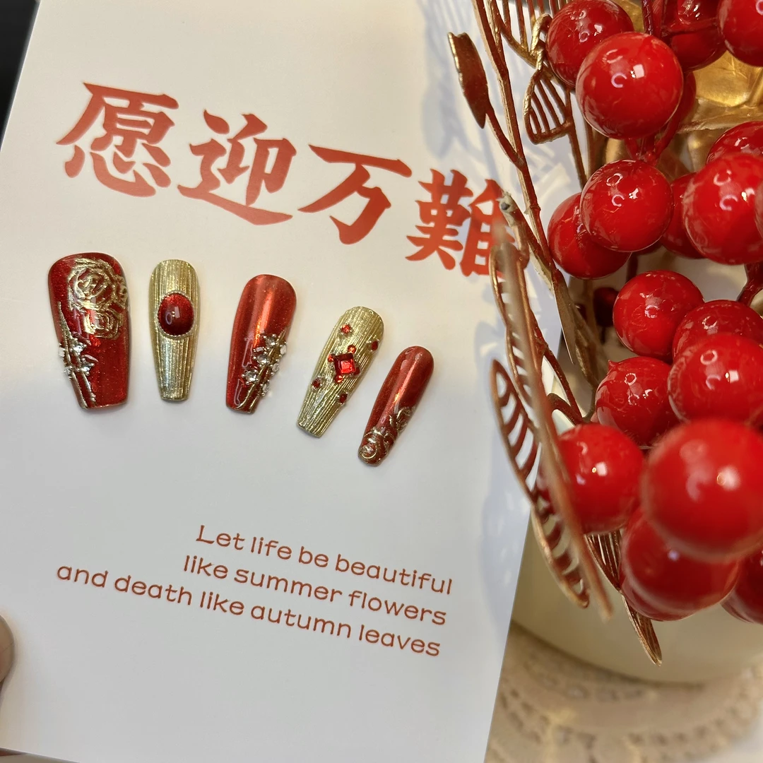 琴瑟-纯手工穿戴甲轻奢气质高级感可拆卸美甲贴片光疗美甲