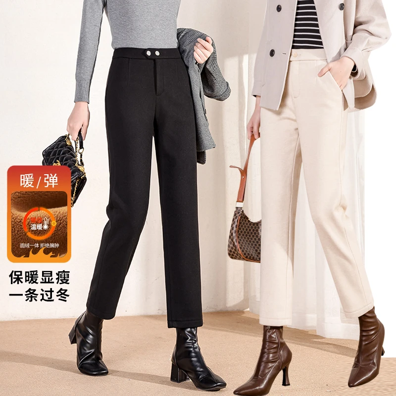 【九分烟管小直筒】冬季零下10度防寒保暖加厚高腰显瘦烟管裤6013D