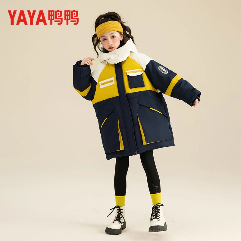 鸭鸭女童童装防水白鸭绒羽绒服2025秋冬新款儿童洋气外套潮23620