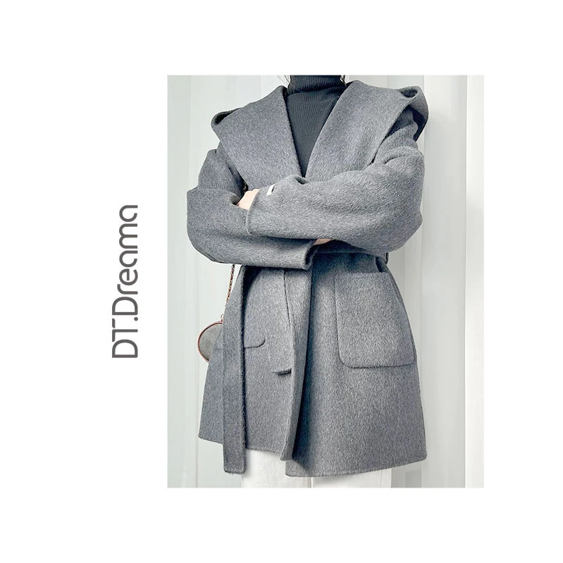 24新款韩版学院风海军领大衣女冬季新高端气质百搭外套毛呢设计师