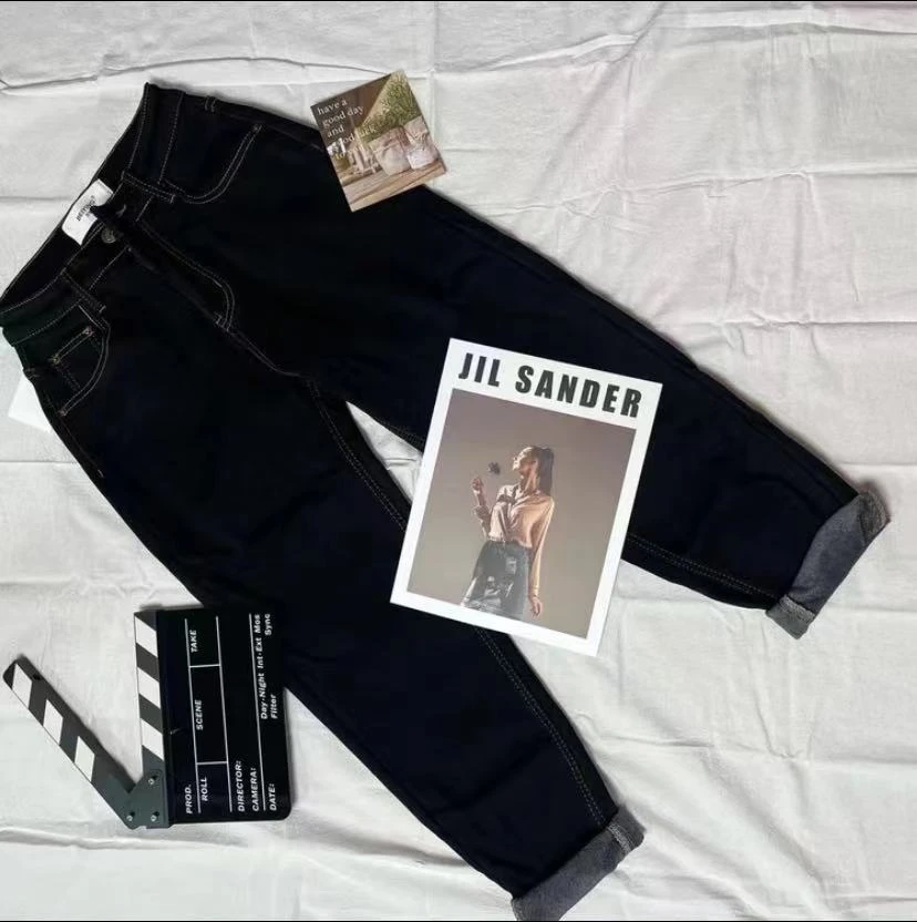 深圳南油贝影3378冬季新款黑金加绒万向弹显瘦老爹哈伦裤