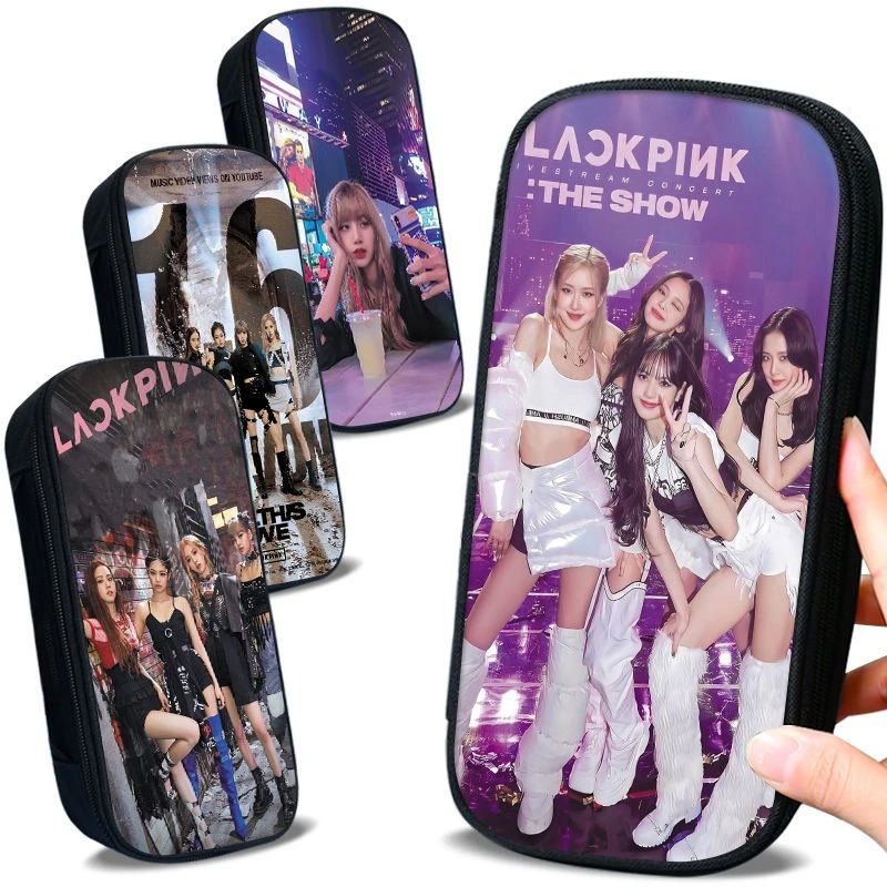 日韩blackpink多层文具盒帆布笔袋大容量学生收纳盒铅笔