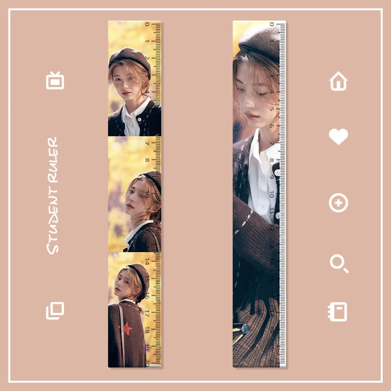 偶像钟晨瑶尺子文具学生直尺高颜值标尺亚克力20cm款绘图刻度创意