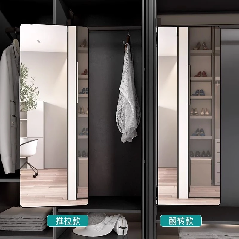 颐江南衣柜镜子内置推拉穿衣镜内装隐藏旋转试衣镜伸缩衣橱里隐形