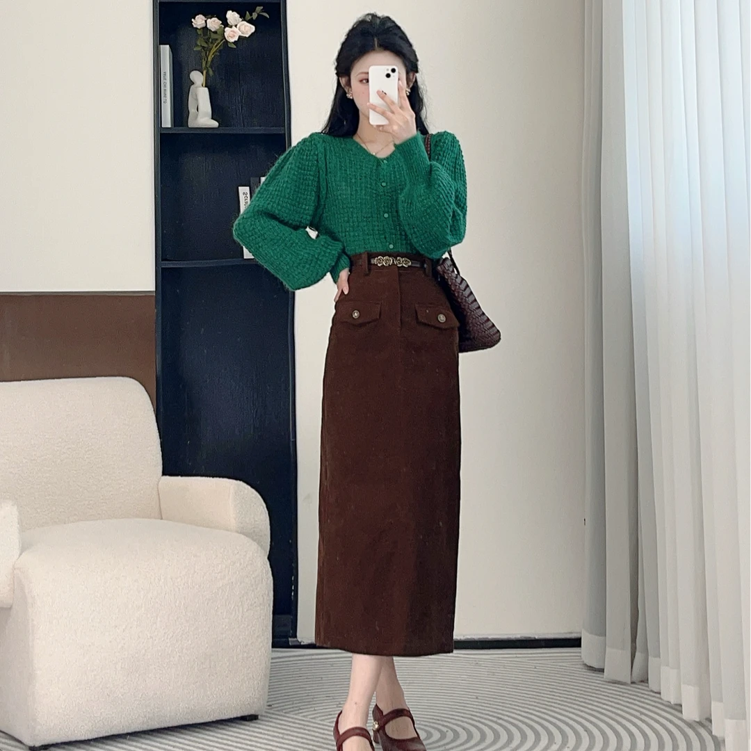 小八定制25秋季新款韩版休闲时尚百搭雅丹风上衣+半裙 10191 LSC