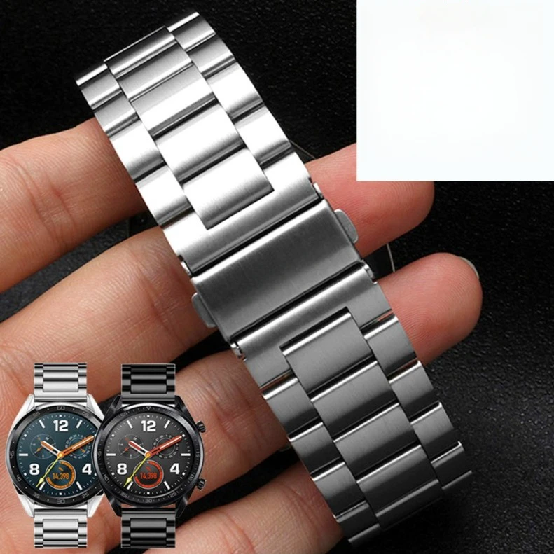 钢带表带适用华为watch3pro/new腕带GT3精钢GT2金属GTpro荣耀22mm
