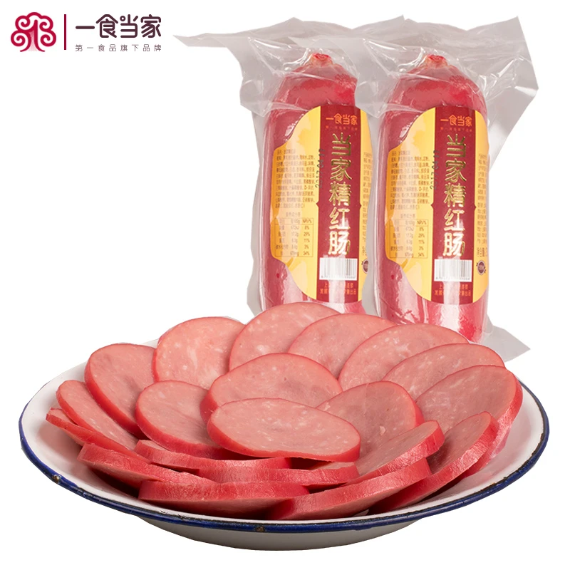 一食当家精红肠300g*2根上海特产风味香肠猪肉熟食肉大红肠