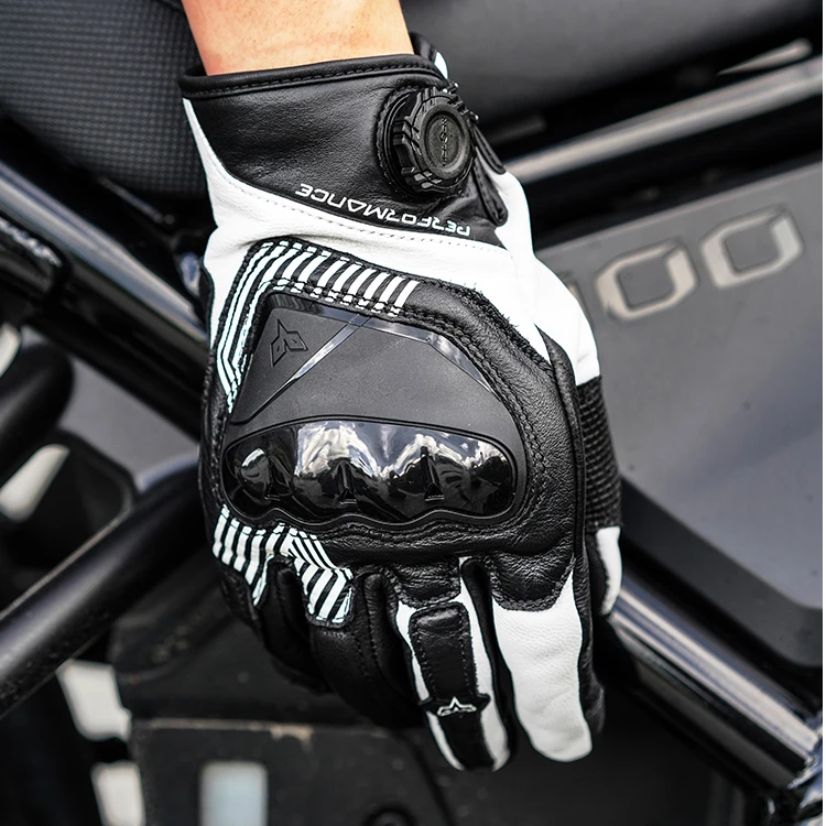 杜汉A8骑行手套高强TPU防护男女四季透气羊皮防摔摩托车手套风焰