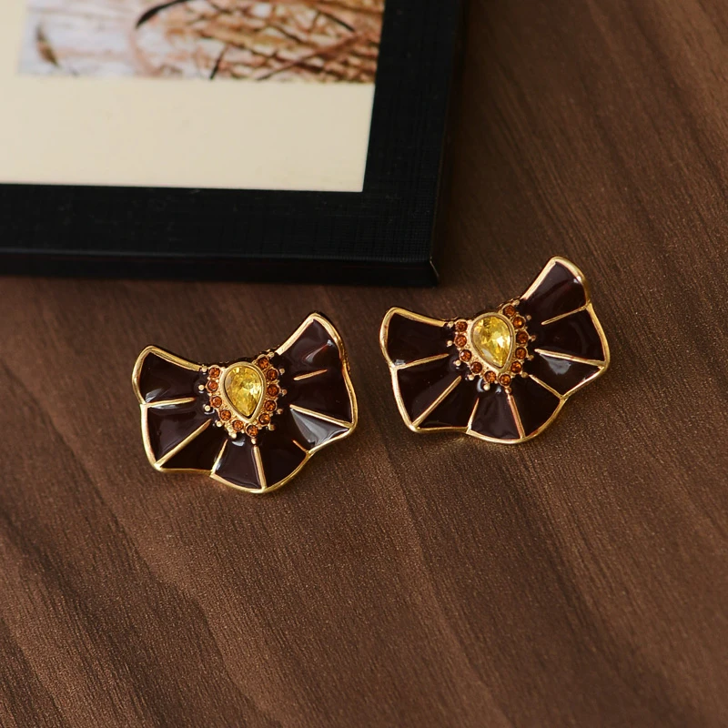 锌合金耳饰 中古风美拉德气质时尚耳饰 法式风几何高级感耳钉497