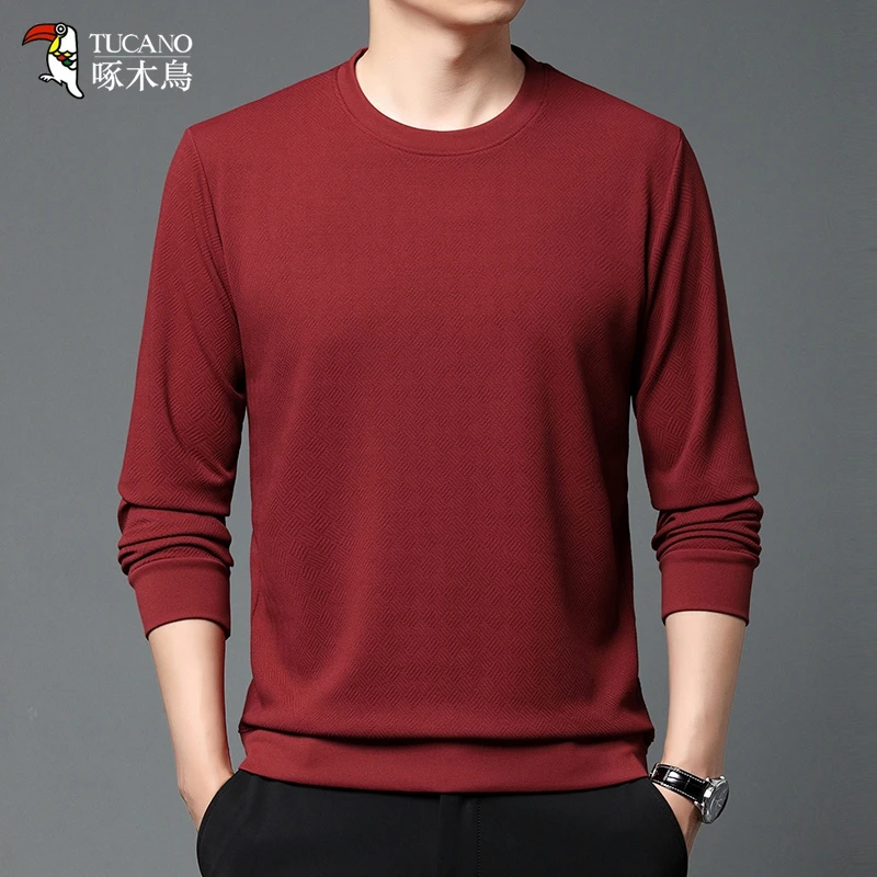 TUCANO/啄木鳥秋季长袖男士T恤百搭休闲宽松圆领套头圆领打底