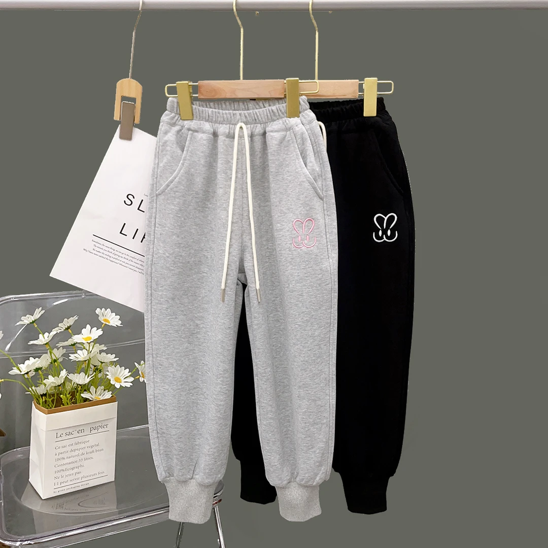 冬季新款2023儿童加绒宽松百搭潮牌休闲卫裤 K-zb2014  简约童品