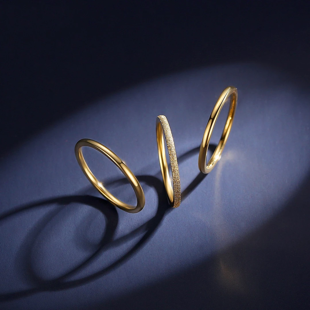 钛钢戒指 三生三世磨砂小素圈戒指女时尚个性ins潮食指环尾戒指