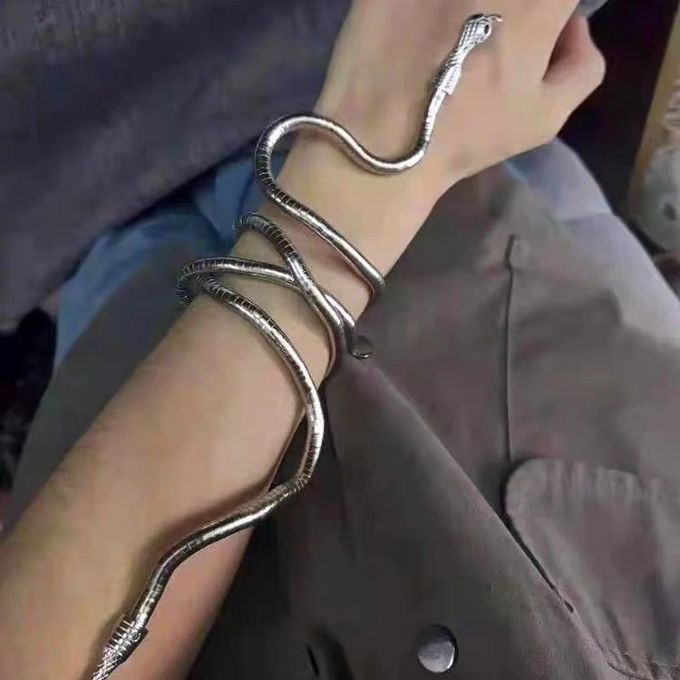合金项链 缠绕蛇形个性黑暗土酷开口随意造型蛇形夸张欧美设计感