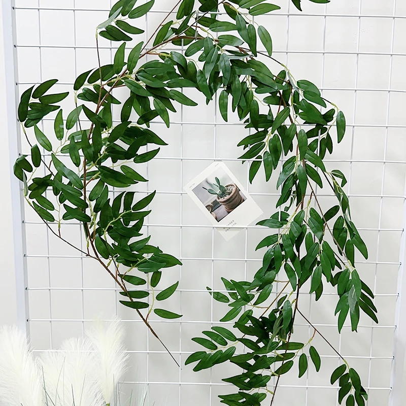 仿真柳叶空调管道网红爆款高档装饰品装饰卧室客厅背景墙面遮丑