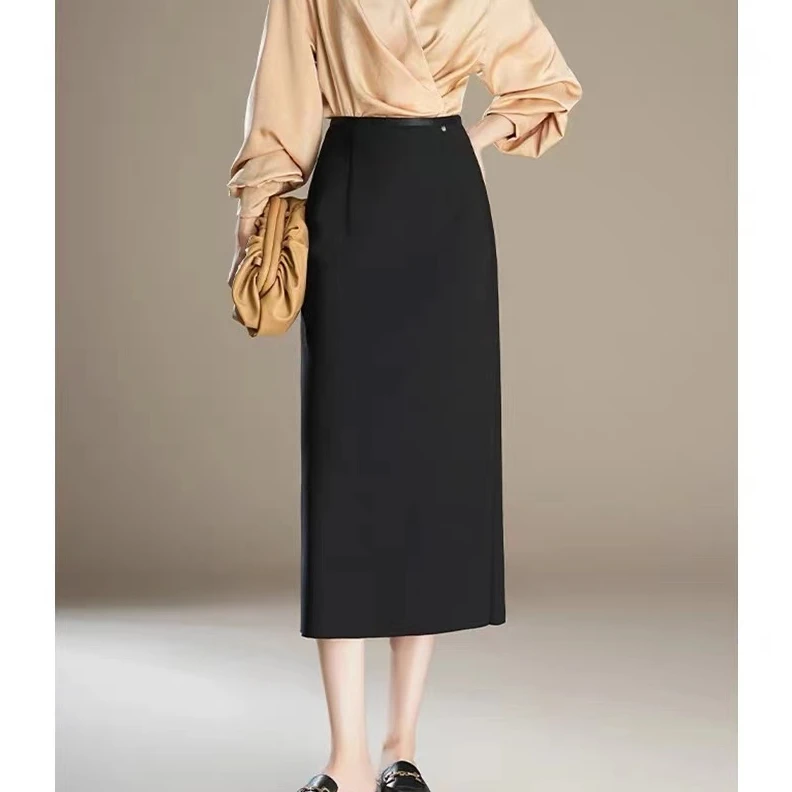 【两个裙长】春秋半身裙女百搭中长款修身包臀一步裙气质款