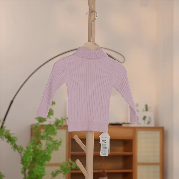 【编号K623】FL136Q-07-儿童针织 高领毛衣紫色