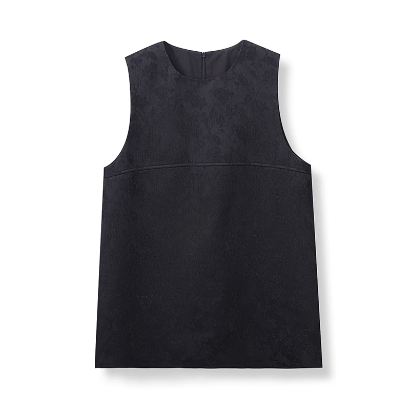 A  F2678 春季通勤风新中式气质无袖提花马甲背心