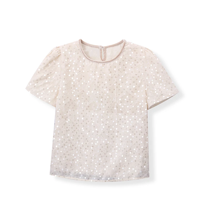 【婷婷专属】 HT6602春夏重工亮片百搭半袖时尚T恤