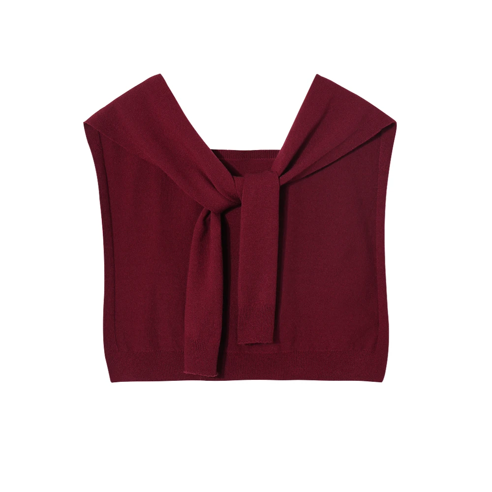 B 70012：秋季新款百搭叠穿必备披肩打结薄款护肩