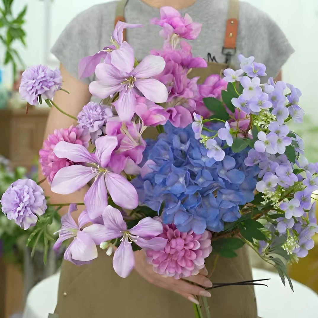 葡萄汽水仿真花创意花束绣球大丽花高档家居摆件客厅餐桌装饰假花