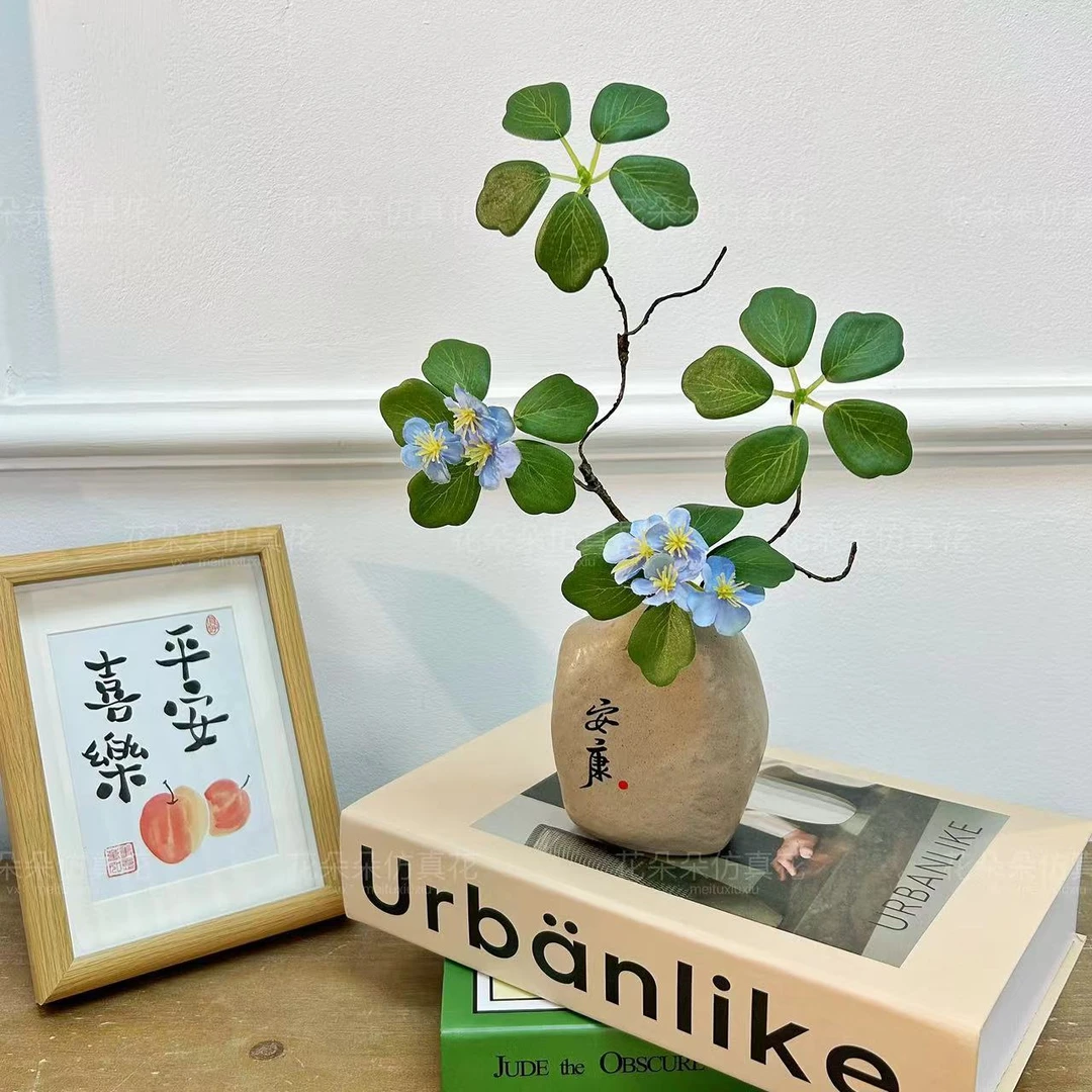 仿真观音莲花高级家居禅意摆件中式绿植桌面假花单支造景民宿装饰