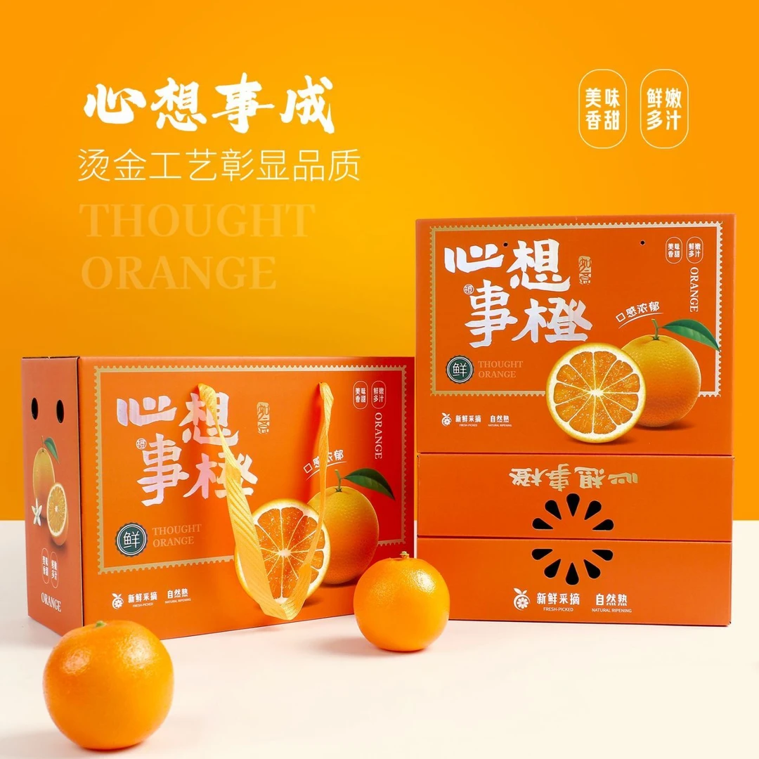 橙子礼盒包装盒5斤10斤手提脐橙鲜橙血橙通用水果礼品盒空盒纸箱