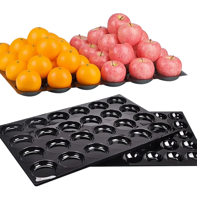 水果陈列底托黑色托盘24孔果托苹果托盘橙子水蜜桃大号风幕柜底托