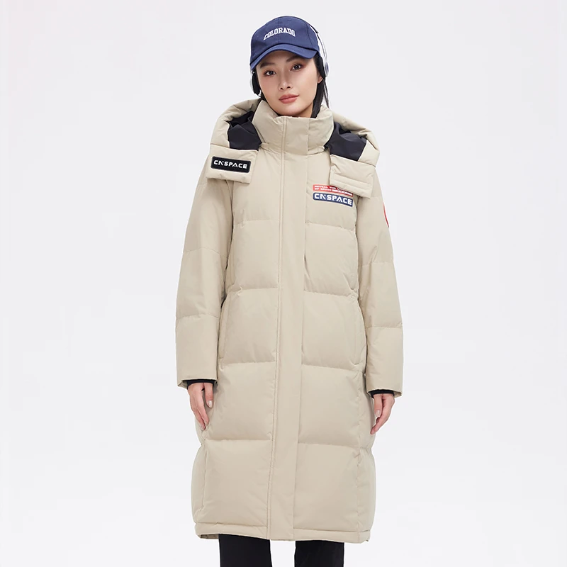 【2024航天系列】女士连帽休闲大码长款加厚冬季羽绒服