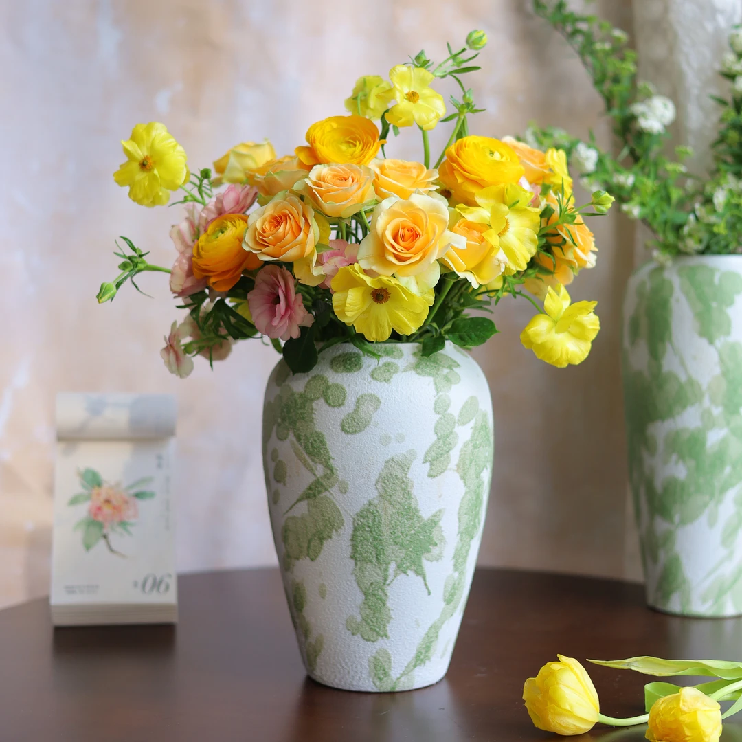绿野仙踪陶瓷花瓶景德镇花瓶水培土陶罐粗陶花器干花插花客厅摆件