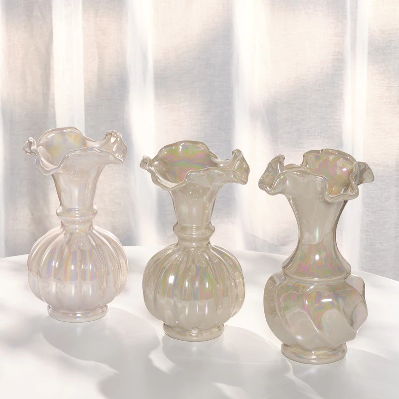 ins梦幻轻奢陶瓷花瓶鲜花干花展厅电视柜装饰工艺客厅高级感插花