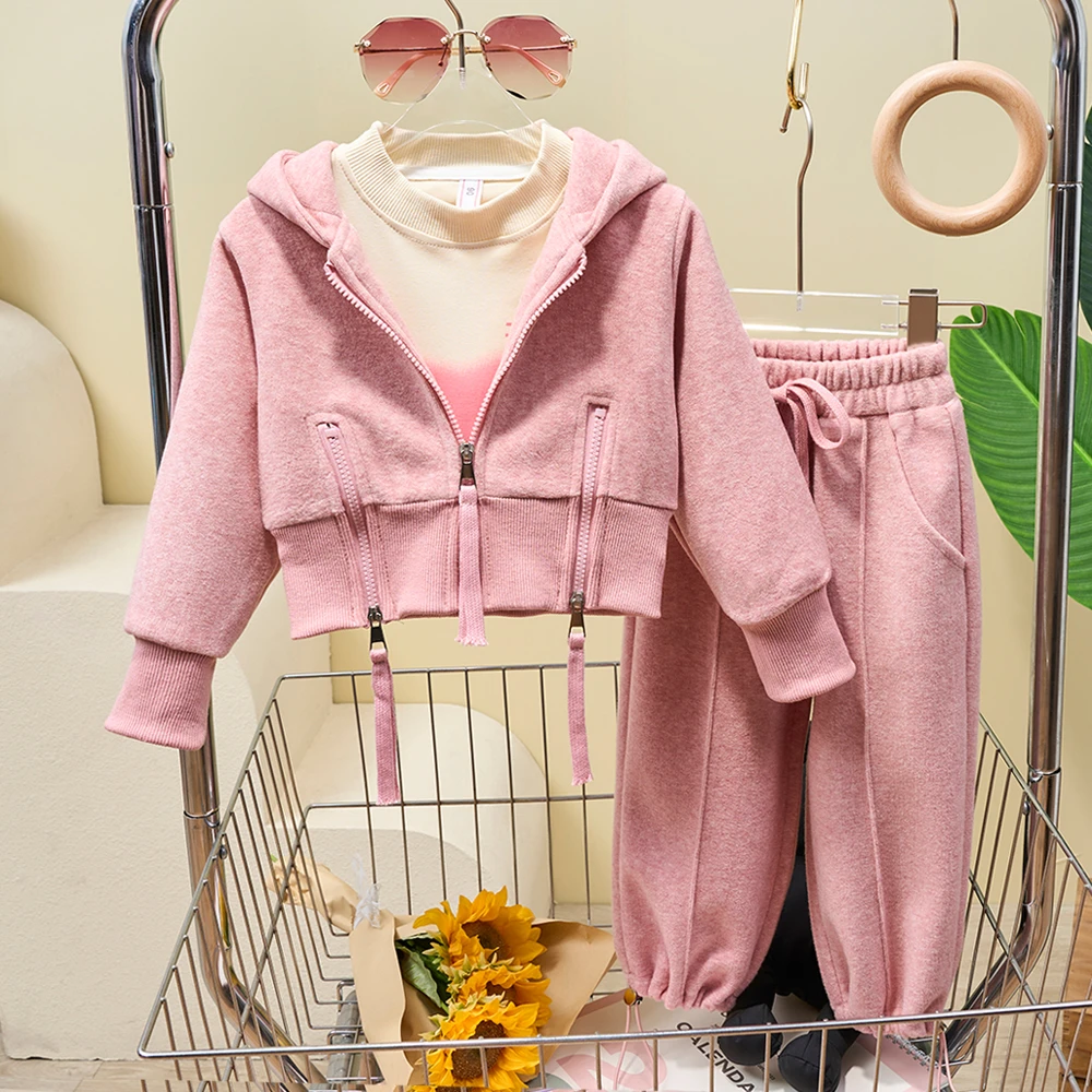 亲子装2023秋季新款女童时尚连帽套装母女装韩版休闲运动两件套潮