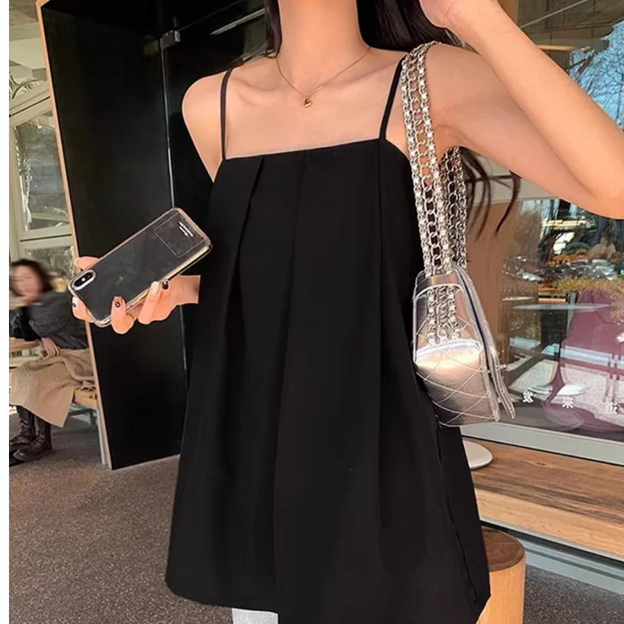 孕妇吊带背心上衣夏季网红新款外穿显瘦百搭黑色一字肩孕妇上衣