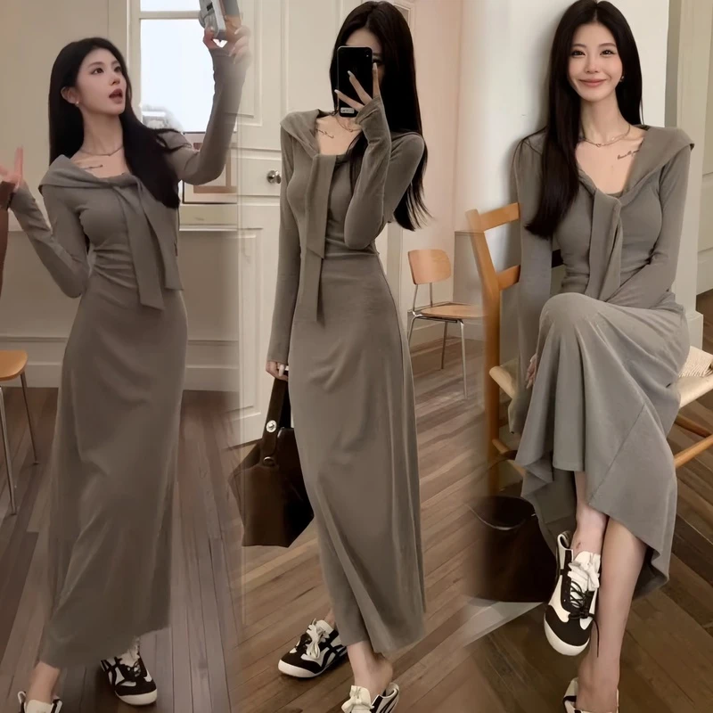 孕妇连衣裙秋冬新款辣妈网红高级感显瘦辣妈孕期穿搭爆款孕妇裙子