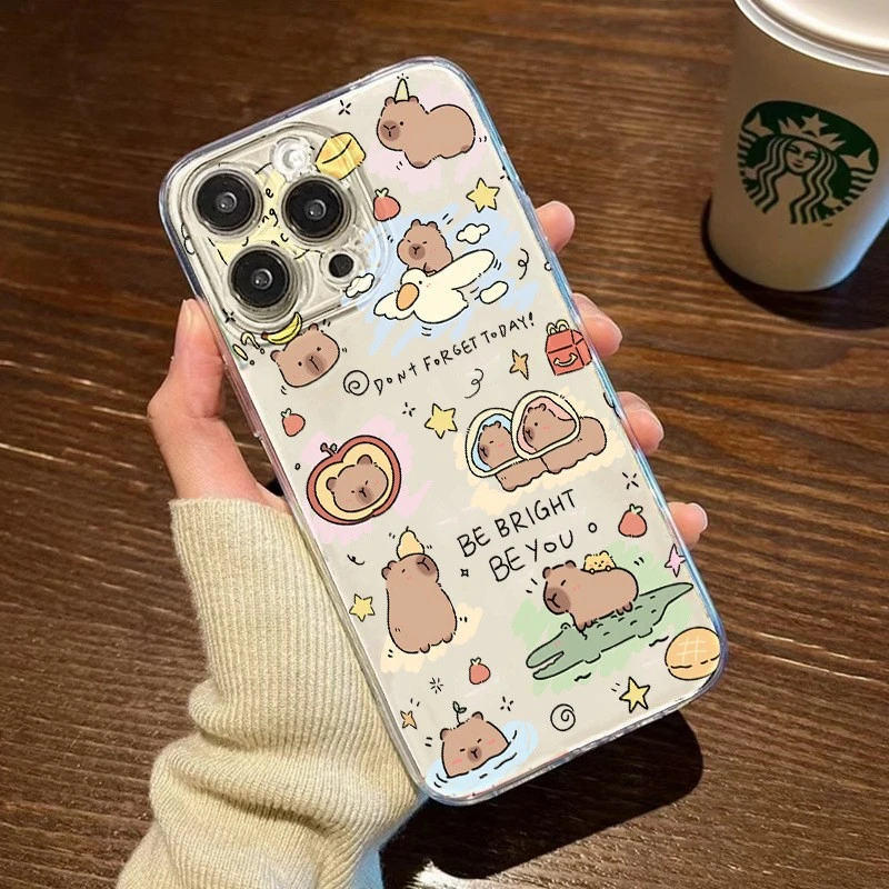 可爱卡通海豚苹果iphone15plus华为60OPPO小米VIVO透明防摔手机壳