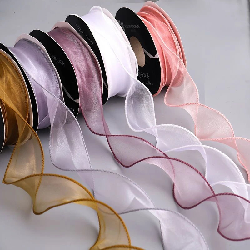 鱼尾纱丝带鲜花包装diy材料纱带缎带彩带绸带波浪拷边绑带子扎带