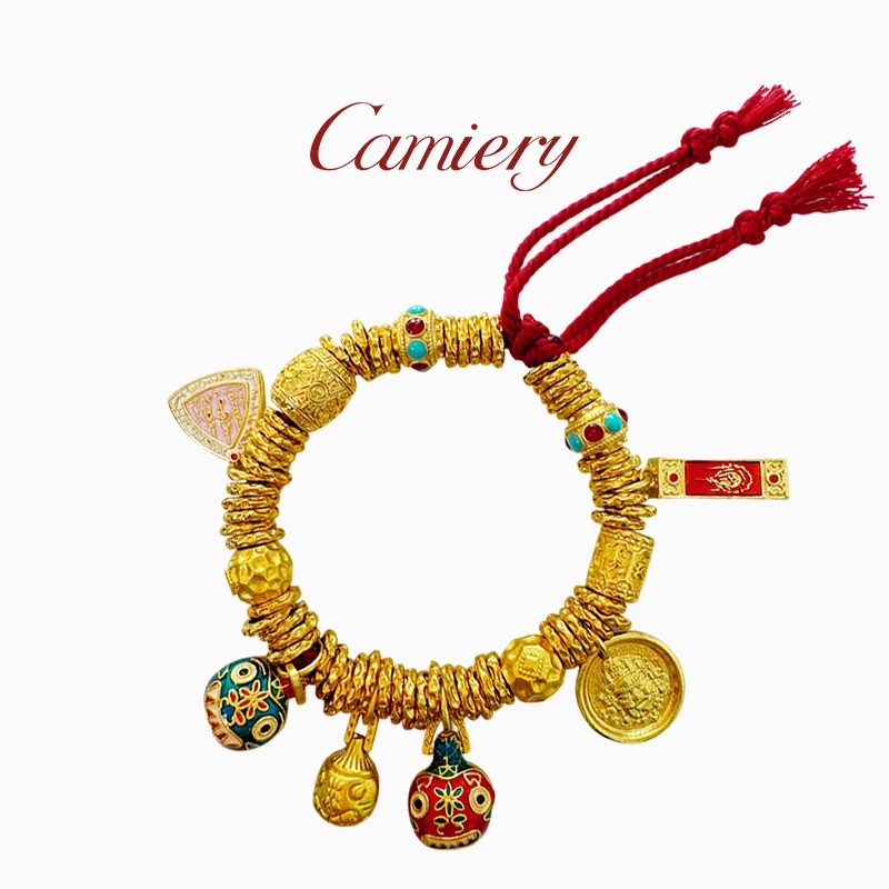 【蓝胖子】CAMIERY新中式编绳黄财神吞金兽盘缠手链