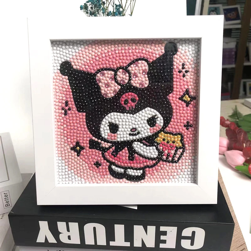 库洛米儿童钻石画带框卡通手工diy粘贴画送女友闺蜜儿童钻石贴画