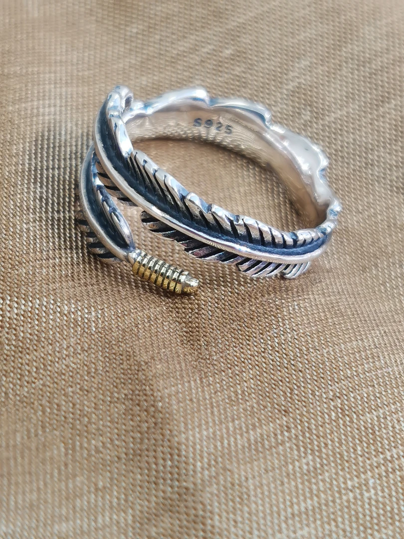 925银银制品 复古银戒指 时尚个性 指围大小可调节