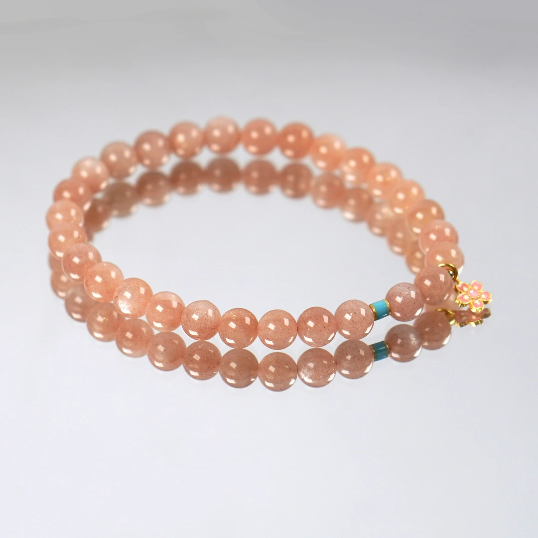 A3006天然橙月光单圈女士手串搭女款手链颜色微差多样性发货