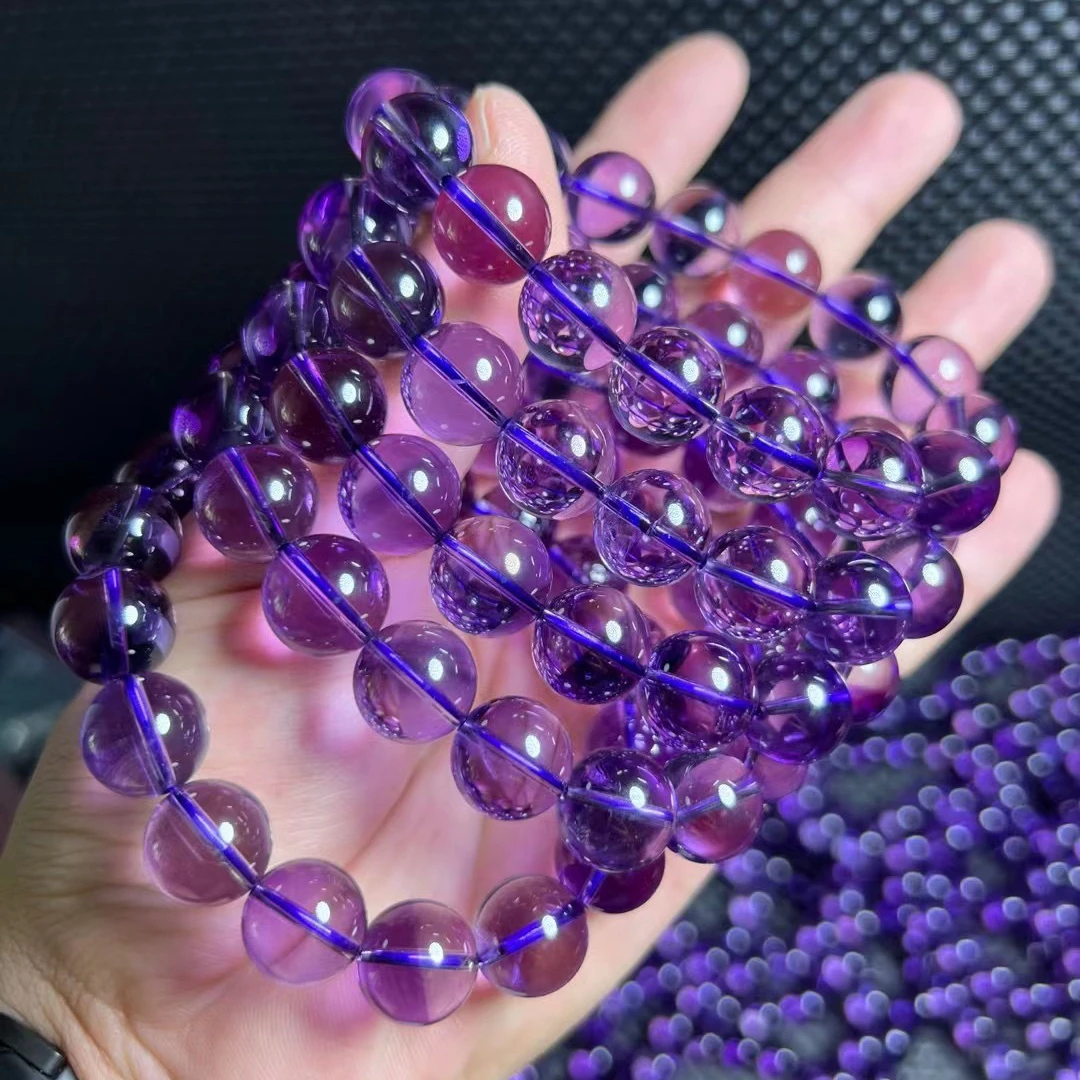 青尔珠宝 天然玻利维亚巴西高品质紫水晶手串(发一条）