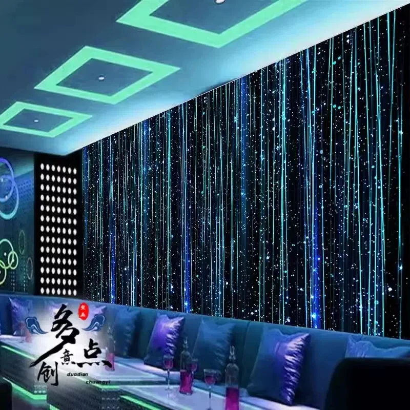 ktv酒吧包厢装修墙纸歌厅星空闪光吊顶墙布3d立体发光背景墙壁纸